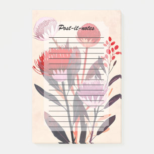 Modern minimalistischer Boho-Blumen-Botanik Post-it Klebezettel