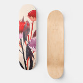 Modern minimalistischer Boho-Blumen-Botanik Skateboard (Vorderseite)
