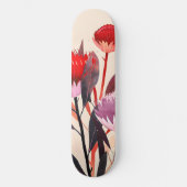 Modern minimalistischer Boho-Blumen-Botanik Skateboard (Vorderseite)