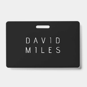 Modern minimalistischer editierbarer Name Schwar Ausweis