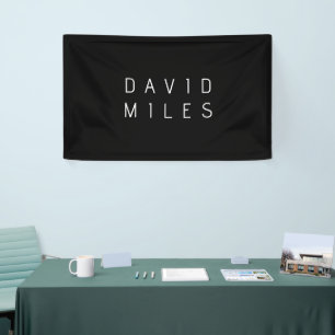 Modern minimalistischer editierbarer Name   Schwar Banner