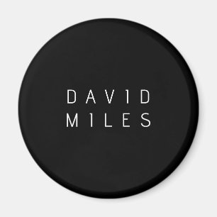 Modern minimalistischer editierbarer Name Schwar Magnet