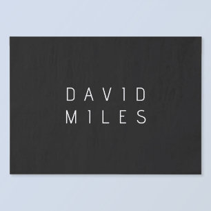 Modern minimalistischer editierbarer Name   Schwar Seidenpapier