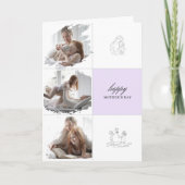 Modern Minimalistischer Elegante Mauve Foto Mother Karte (Vorderseite)