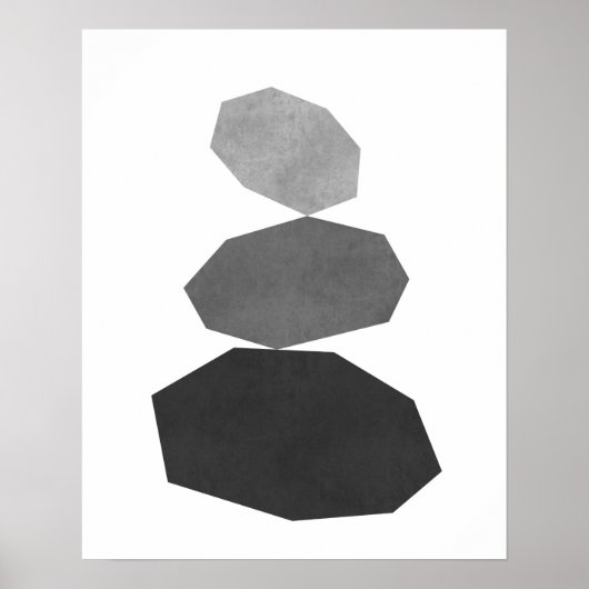 Modern minimalistischer geometrischer Kies-Kunstdr Poster (Vorne)