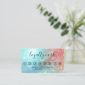 Modern Minimalistischer Glitzer Bokeh Treuekarte Visitenkarte (Stehend Vorderseite)