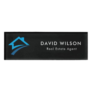 Modern minimalistischer Immobilienmakler-Name-Tag Namenschild