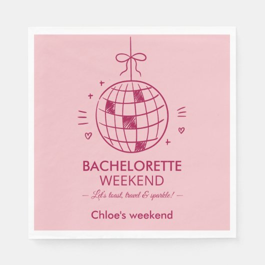 Modern-minimalistischer Junggesellinnen-Abschied | Serviette (Vorderseite)