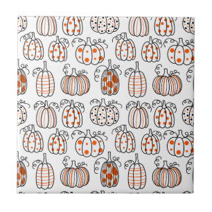 Modern-minimalistischer Kürbis – Oranges Abstrakt Fliese