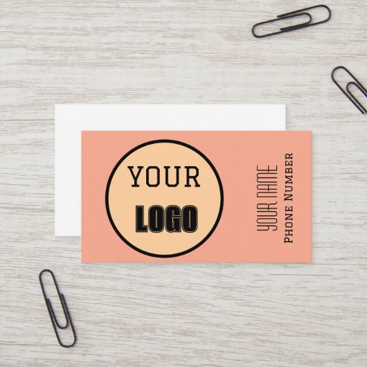 Modern Minimalistischer Logo-Name Personalisiert Visitenkarte (Vorderseite/Rückseite Beispiel)