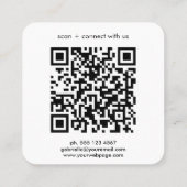 Modern Minimalistischer Logo QR-Code Basic Quadratische Visitenkarte (Rückseite)