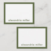 Modern Minimalistischer Lowercase Name Olive Mitteilungskarte (Vorne/Hinten)
