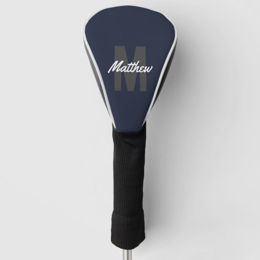 Modern Minimalistischer Monogrammname Golf Headcover (Vorderseite)
