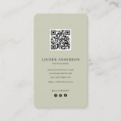 Modern-minimalistischer personalisierter QR-Code Visitenkarte (Vorderseite)