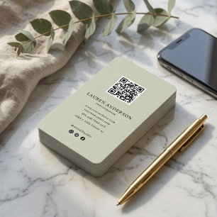 Modern-minimalistischer personalisierter QR-Code Visitenkarte