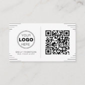 Modern-minimalistischer QR-Code | Luxuriöser Art D Visitenkarte (Vorderseite)