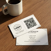 Modern-minimalistischer QR-Code | Luxuriöser Art D Visitenkarte