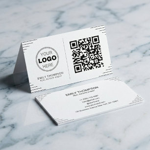 Modern-minimalistischer QR-Code Luxuriöser Art D Visitenkarte
