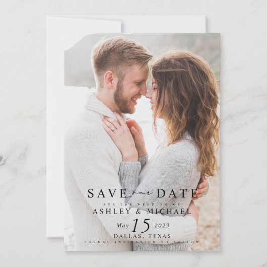 Modern Minimalistischer QR-Code-Website-Overlay fü Save The Date (Vorderseite)