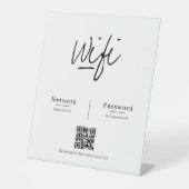 Modern Minimalistischer QR-Code Wifi-Netzwerkkennw Sockelschild (Vorderseite)