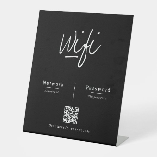Modern Minimalistischer QR-Code Wifi-Netzwerkkennw Sockelschild (Vorderseite)