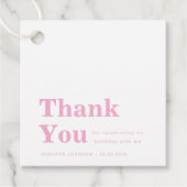 Modern minimalistischer rosa Geburtstag Geschenkanhänger (Vorderseite)