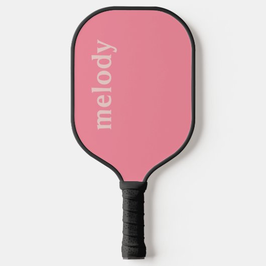 Modern minimalistischer rosa Name Pickleball Schläger (Vorderseite)