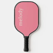 Modern minimalistischer rosa Name Pickleball Schläger (Rückseite)