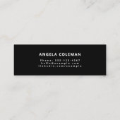 Modern Minimalistischer Schwarzer Abschluss Einste Telefonnummerkarte (Rückseite)