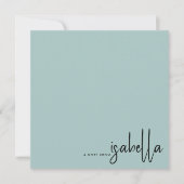 Modern Minimalistischer Skriptname Note from Blue Mitteilungskarte (Vorderseite)