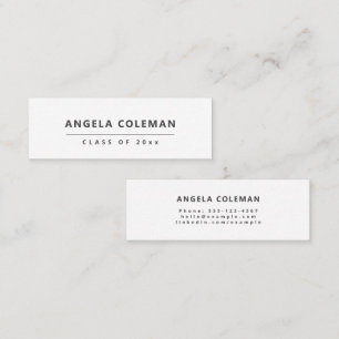 Modern Minimalistischer weißer Abschluss Telefonnummerkarte