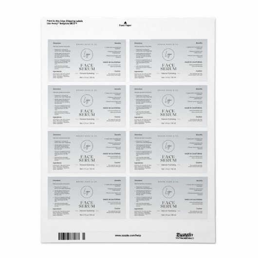 Modern Minimalistisches 1 OZ Hautpflegelchen (Vorne)