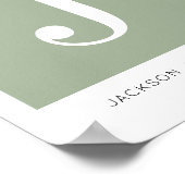 Modern Minimalistisches Baby Name Kinderzimmer Mon Poster (Ecke)