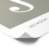 Modern Minimalistisches Baby Name Kinderzimmer Mon Poster (Ecke)