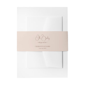 Modern minimalistisches Babyshower | Puderrosé Einladungsbanderole