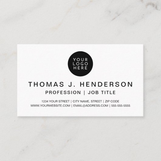 Modern Minimalistisches Berufliches Firmenlogo Visitenkarte (Vorderseite)