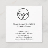 Modern Minimalistisches Berufliches Logo Einfache Quadratische Visitenkarte (Rückseite)