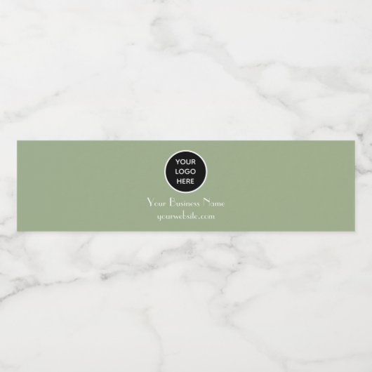 Modern Minimalistisches Black Sage Custom Logo Mod Wasserflaschenetikett (Einzelnes Label)