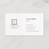 Modern Minimalistisches Blue Border Corporate Logo Visitenkarte (Rückseite)