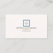 Modern Minimalistisches Blue Border Corporate Logo Visitenkarte (Vorderseite)