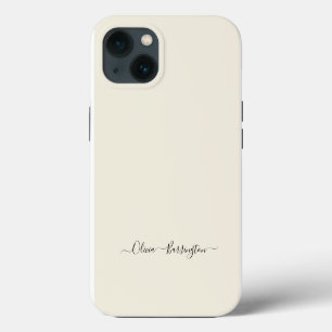 Modern minimalistisches Ecru-Off-White-Script benu iPhone 13 Hülle