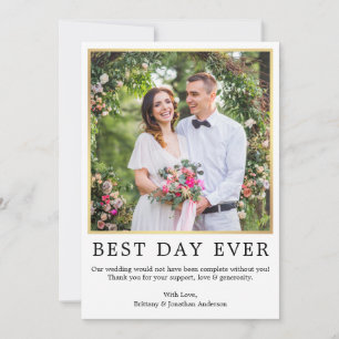 Modern Minimalistisches einfaches Foto Best Day Ev Dankeskarte