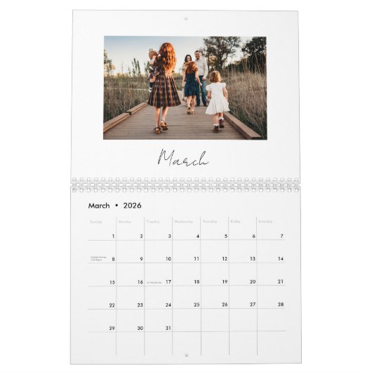 Modern Minimalistisches Erinnerungen mit mehreren  Kalender (Mär 2026)