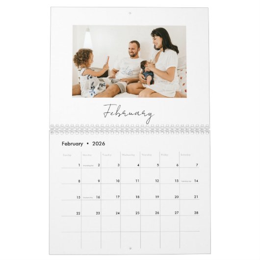 Modern Minimalistisches Erinnerungen mit mehreren Kalender (Feb 2026)