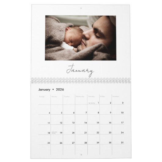 Modern Minimalistisches Erinnerungen mit mehreren Kalender (Jan 2026)