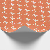 Modern Minimalistisches, fett orangefarbenes Monog Geschenkpapier (Ecke)