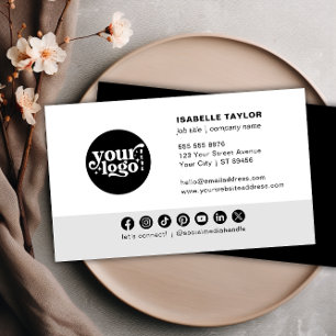 Modern Minimalistisches Firmenlogo Social Media Ic Visitenkarte