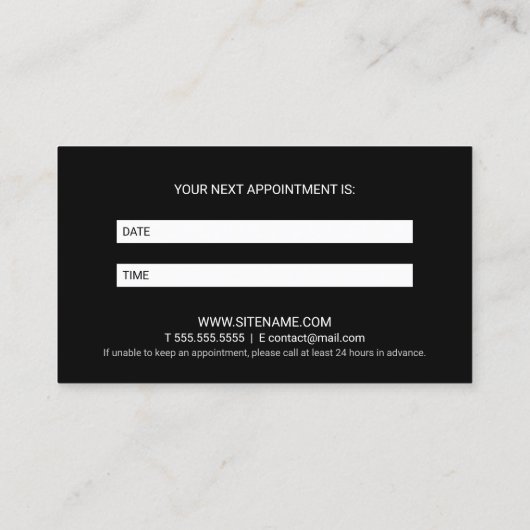 Modern Minimalistisches Firmenlogo Terminkarte (Rückseite)
