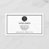 Modern-minimalistisches Foto-Logo Visitenkarte (Rückseite)