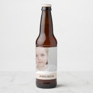 Modern minimalistisches Foto & Personalisierter Te Bierflaschenetikett